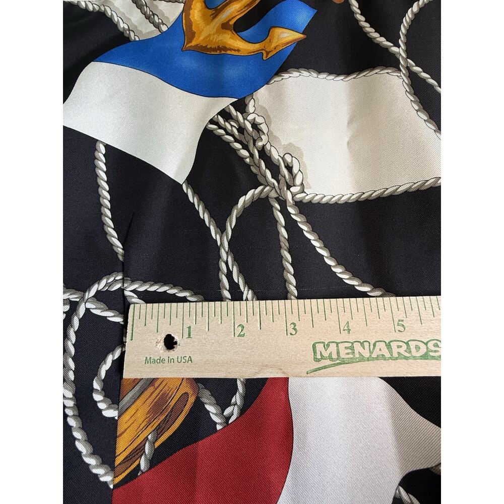 Lauren Ralph Lauren Nautical Silk Shirt Dress Women’s Size 2 Rope Flag Anchor - Picture 7 of 7